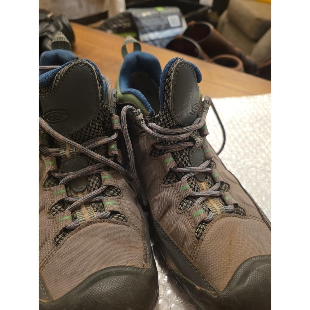 Keen Targhee 3 Gray Leather Low Top Hiking Shoes Sneakers Size 9.5 Mens. - Picture 12 of 16